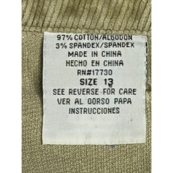 Vintage Mossimo Corduroy Flare Women's Size 13 Pants Faded Olive Beige - Picture 8 of 10